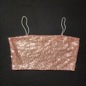 Pink Sequin Crop Top Sequence